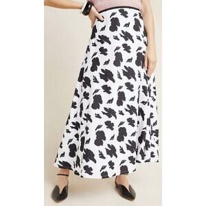 Anthropologie Sanchita Windsor Cascade Women's B/W Maxi Flare Skirt Size 00P NWT